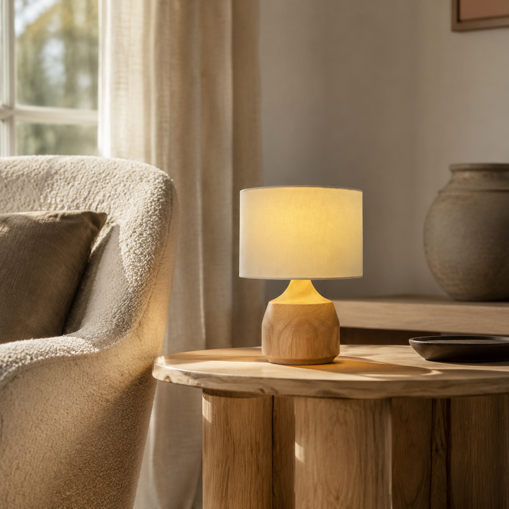 Morrow - Small Wood Bedside Lamp