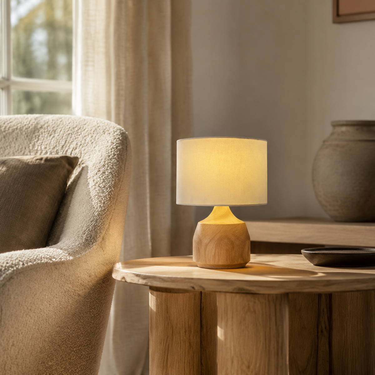 Morrow - Small Wood Bedside Lamp