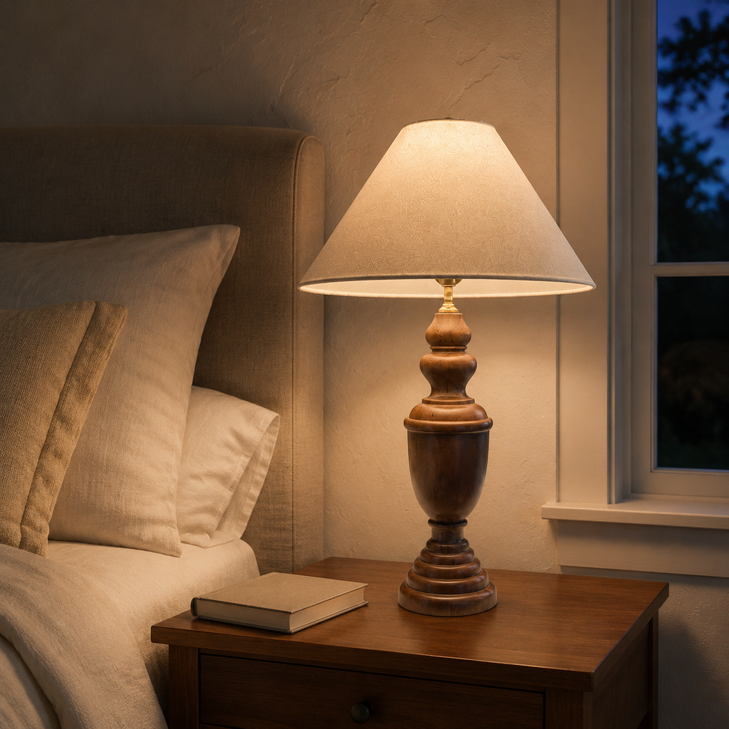 Elowen - Turned Wood Table Lamp