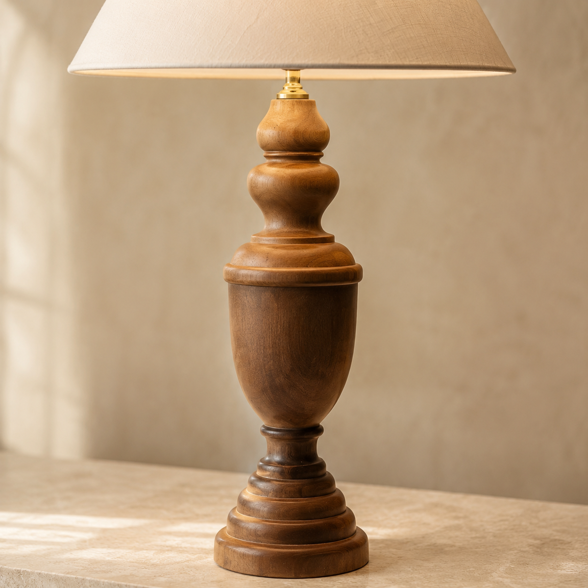 Elowen - Turned Wood Table Lamp