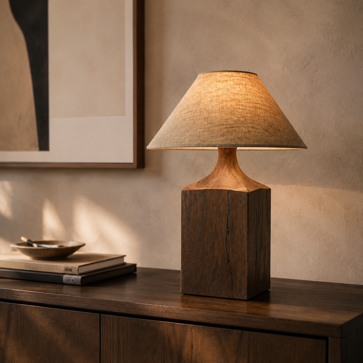 Mesa - Block Wood Table Lamp