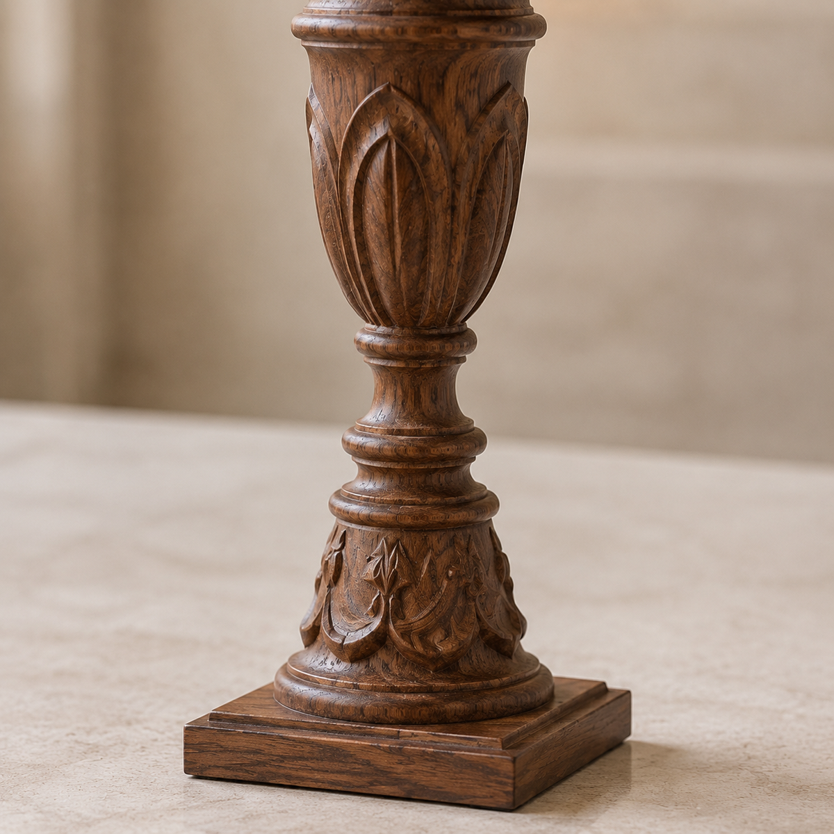 Aurelia - Traditional Carved Wood Table Lamp