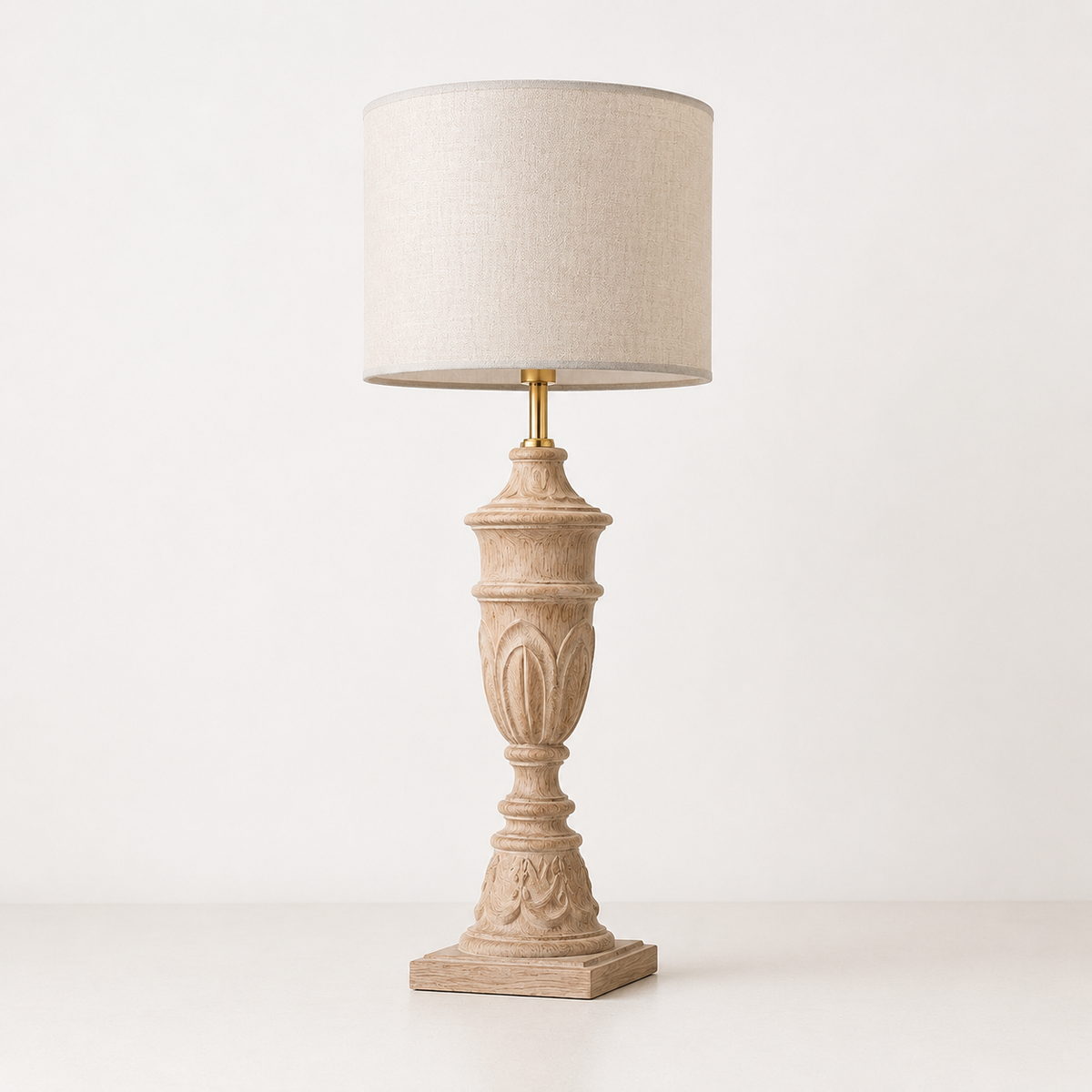 Aurelia - Traditional Carved Wood Table Lamp