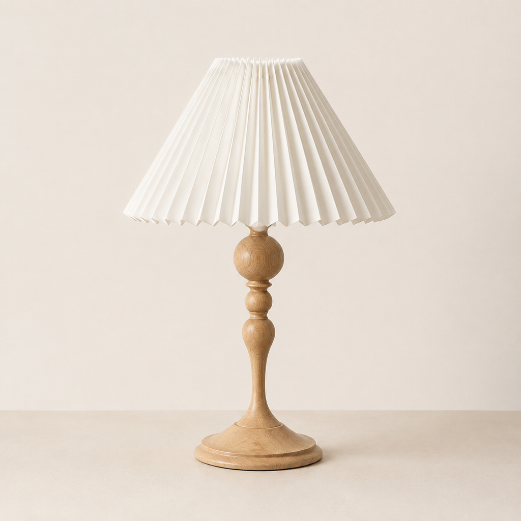 Faro - Spindle Wood Table Lamp
