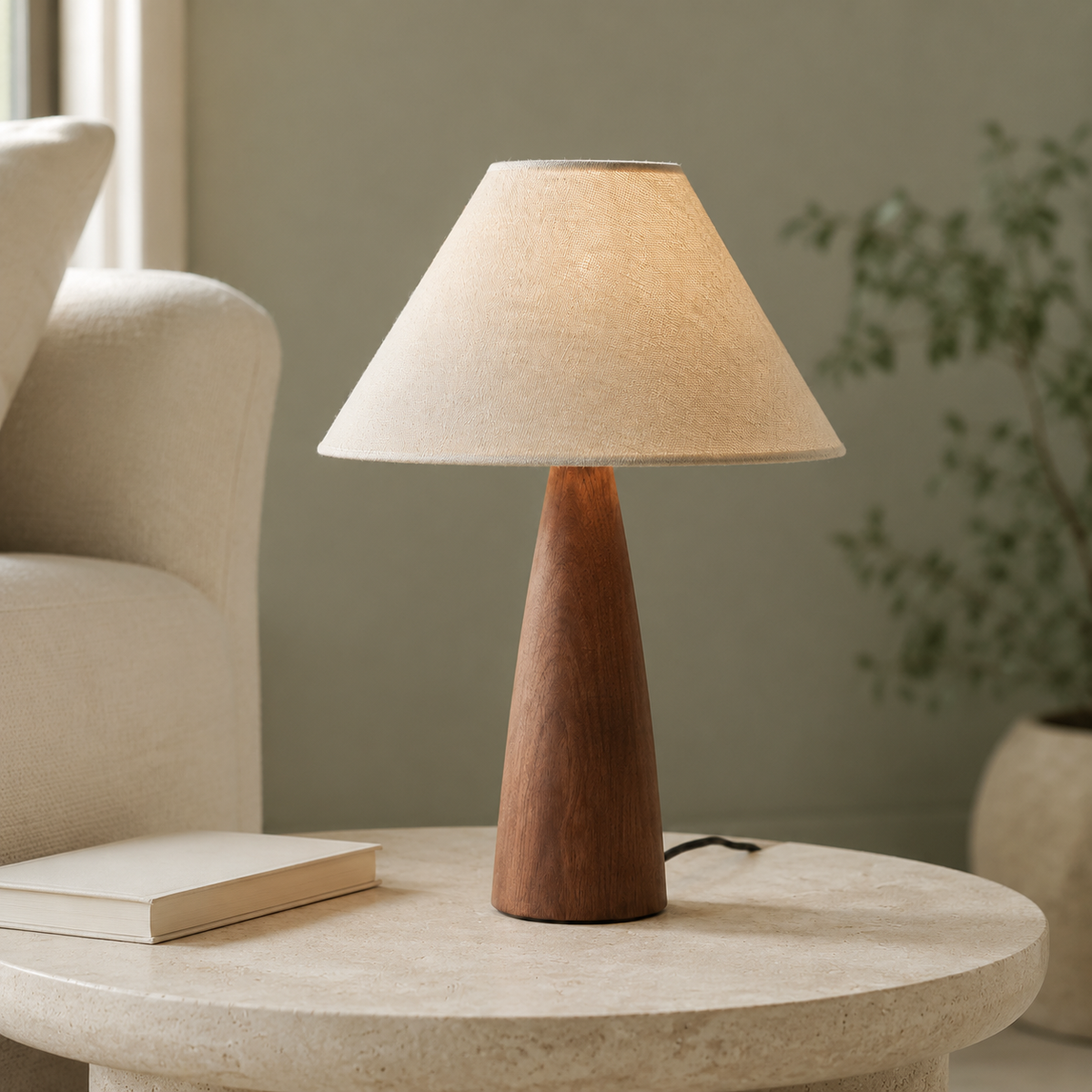 Sierra - Cone Wood Table Lamp