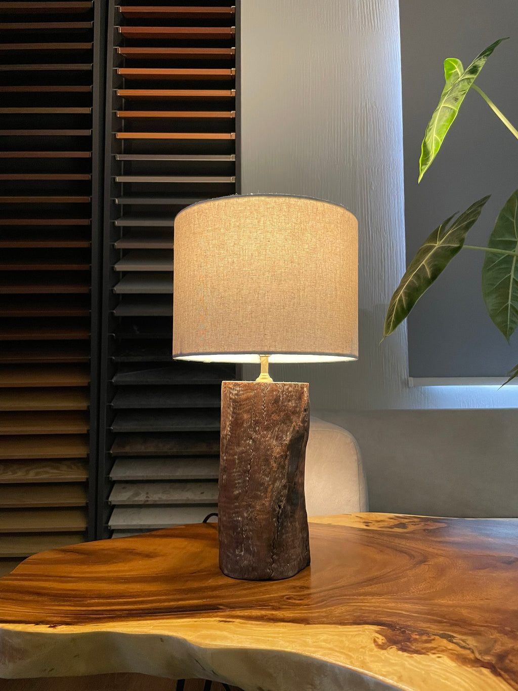 Monolith - Raw Edge Wood Table Lamp