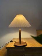 Reed - Pleated Shade Wood Table Lamp