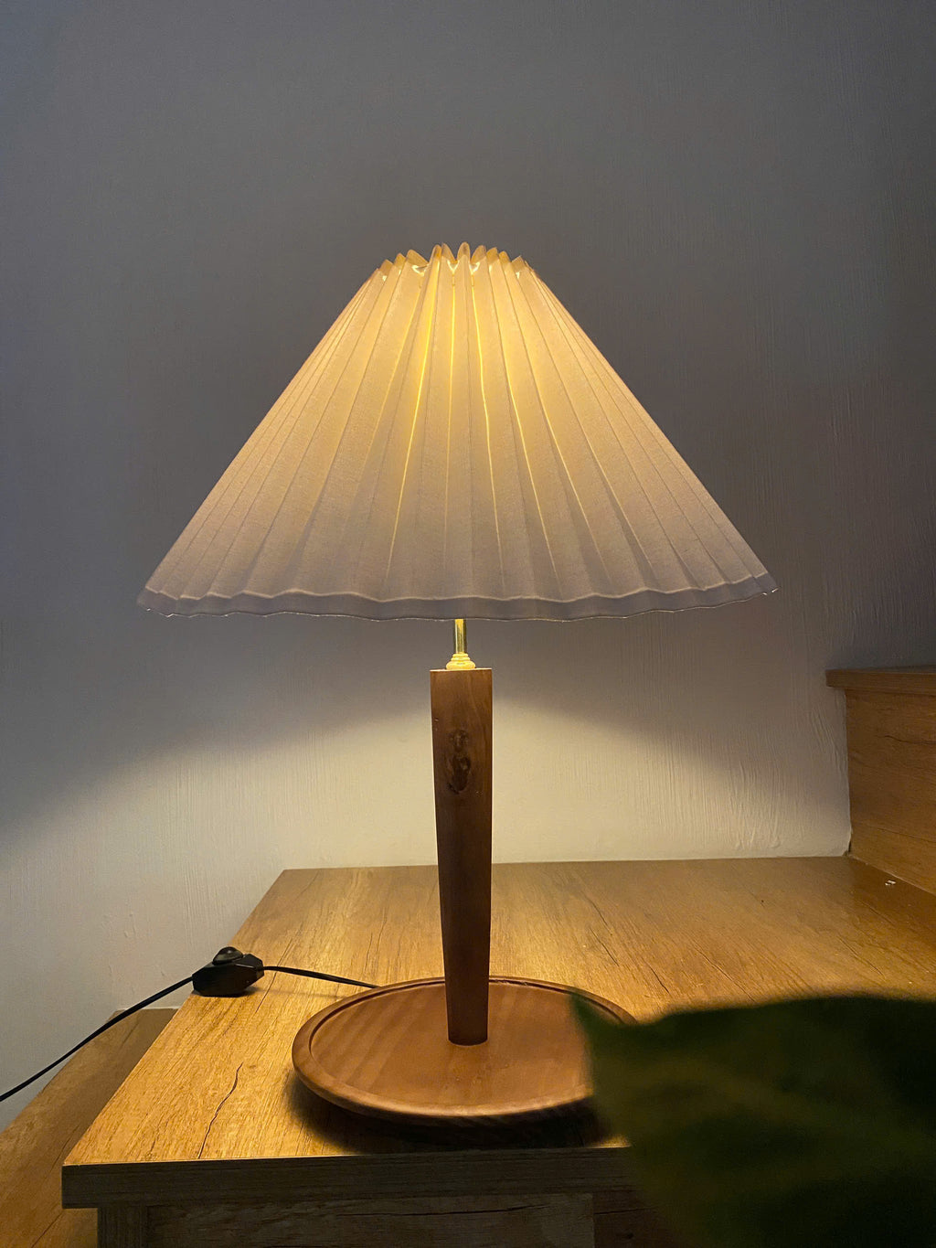 Reed - Pleated Shade Wood Table Lamp