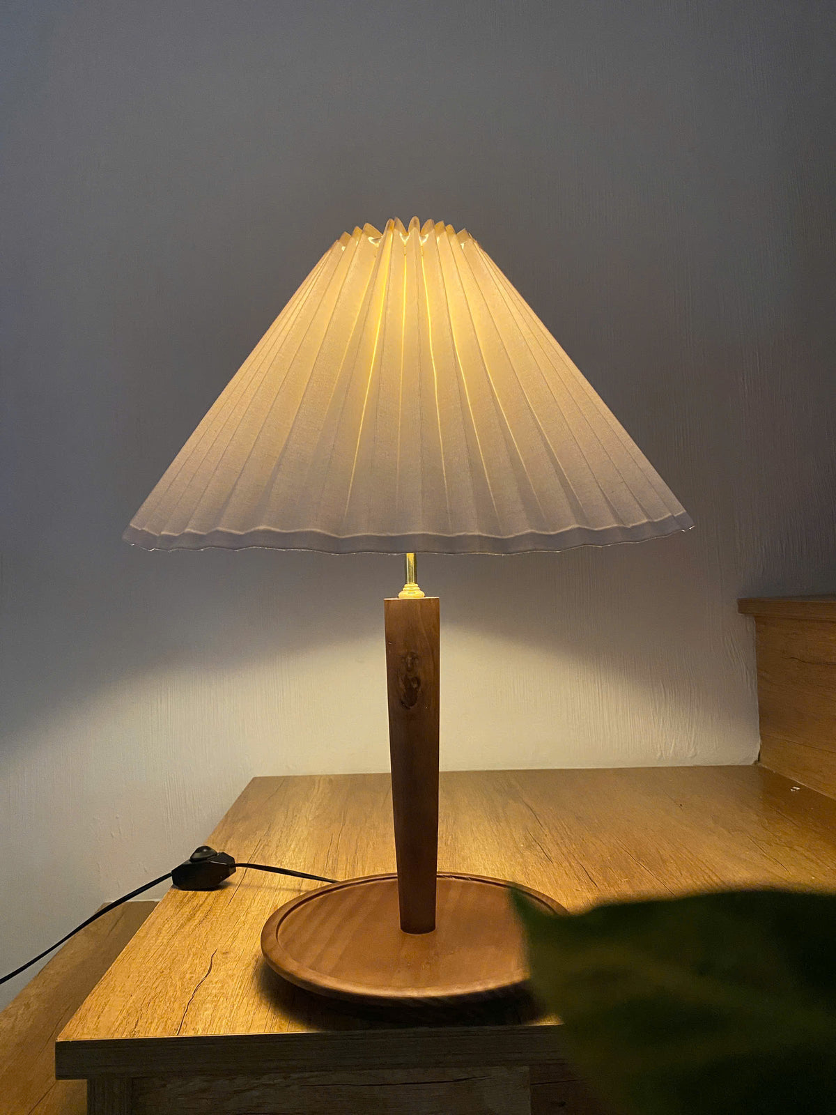 Reed - Pleated Shade Wood Table Lamp