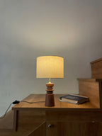 Ridge - Compact Ribbed Wood Table Lamp