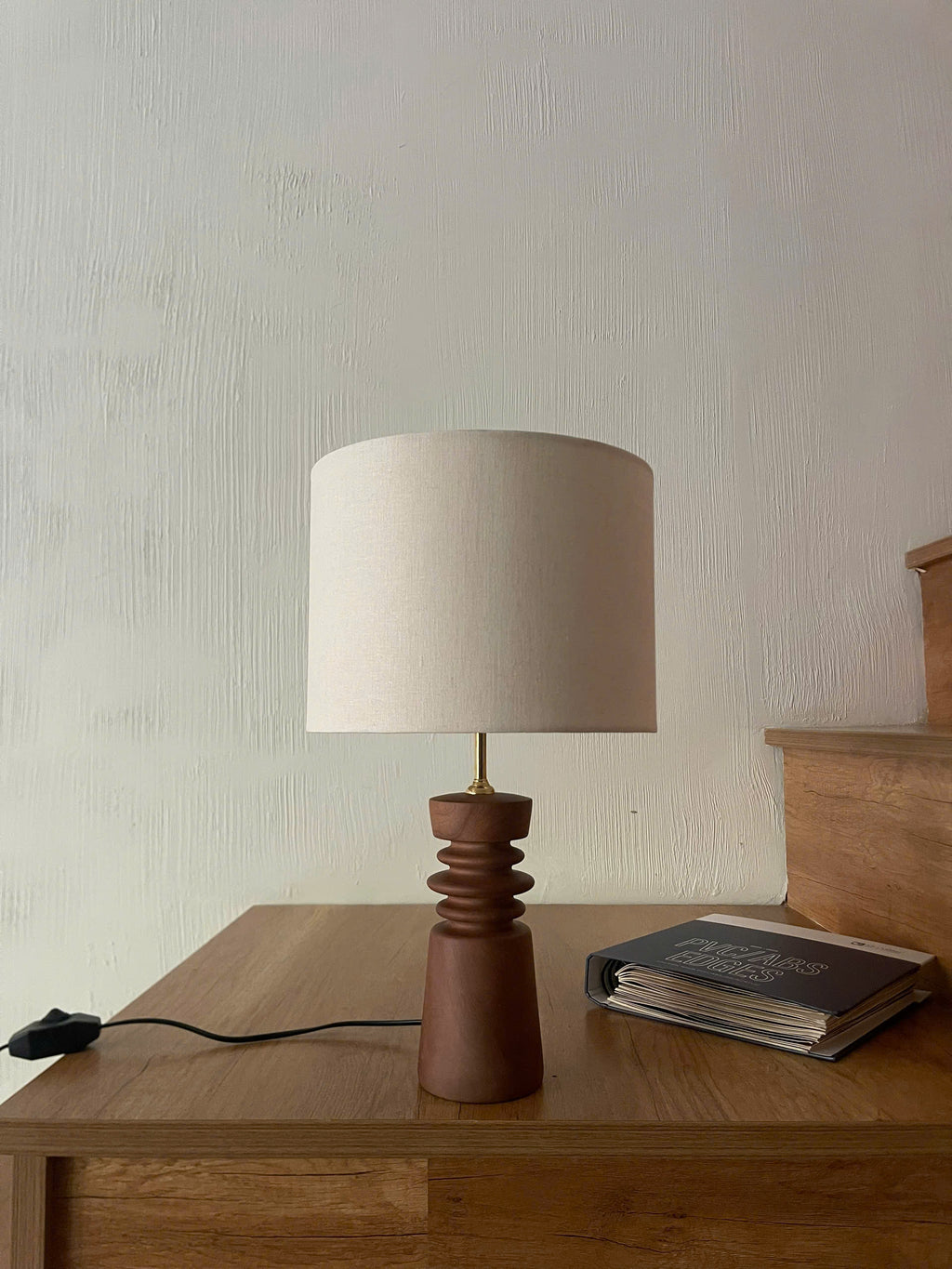 Ridge - Compact Ribbed Wood Table Lamp